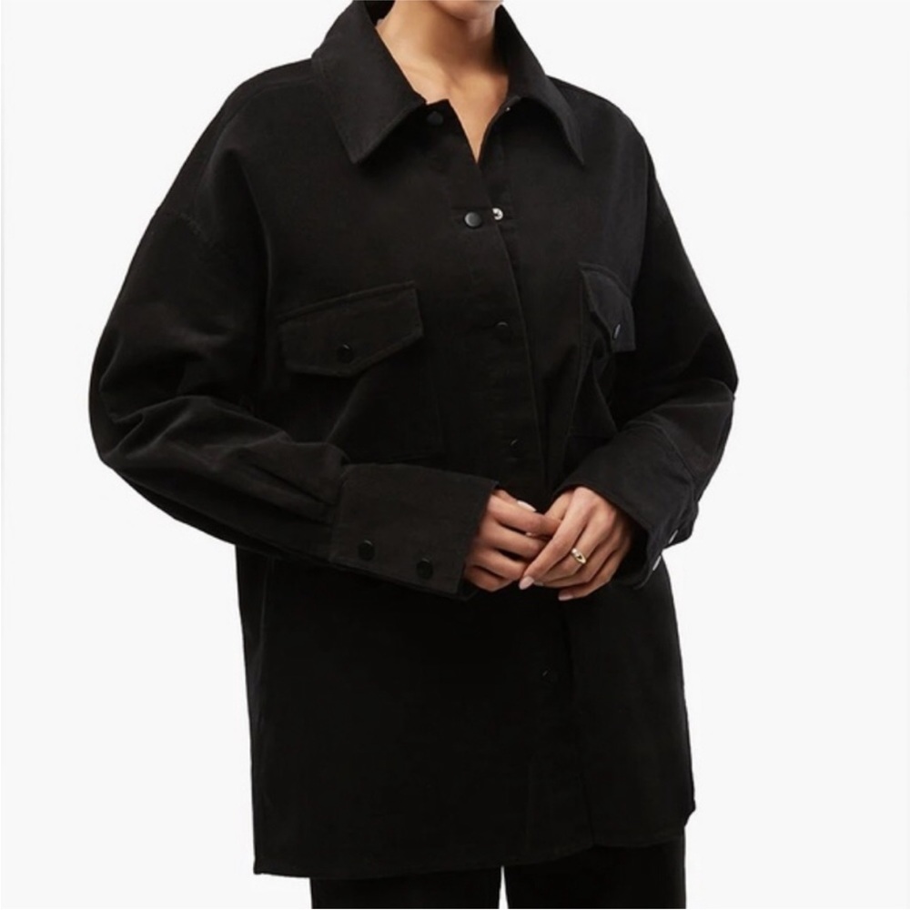 NWT WeWoreWhat Oversized Corduroy Shacket Baggy Boxy Grunge 90s Black size M/L